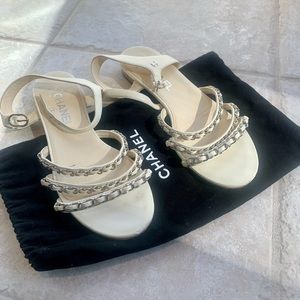 Sparkling, Ivory Chanel Sandals